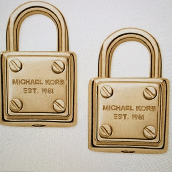 Michael Kors Jewelry - 🎁MICHAEL KORS GOLD TONE PADLOCK STUD EARRINGS 🎁